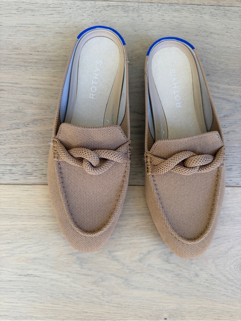 Rothy's Tan Knit Slip-On Loafers